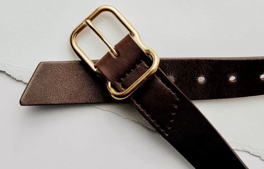 Accessories^imogene+willie Emil Erwin Signature Belt Walnut