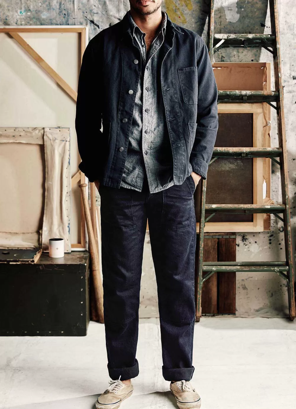 Denim^imogene+willie Hencye Workpant In Black Indigo