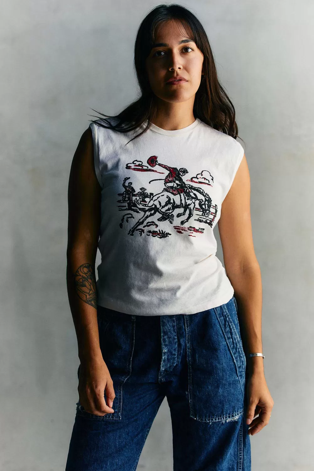 Tees + Tanks^imogene+willie The "Rodeo" Cotton Muscle Tee