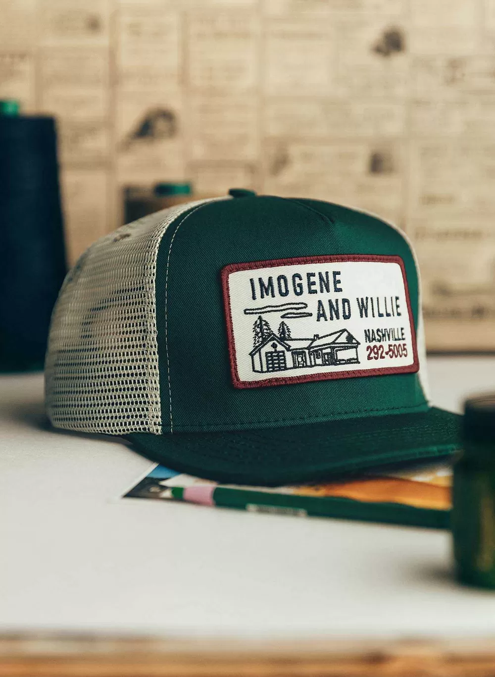 Accessories^imogene+willie The "Service Station" Trucker In Green