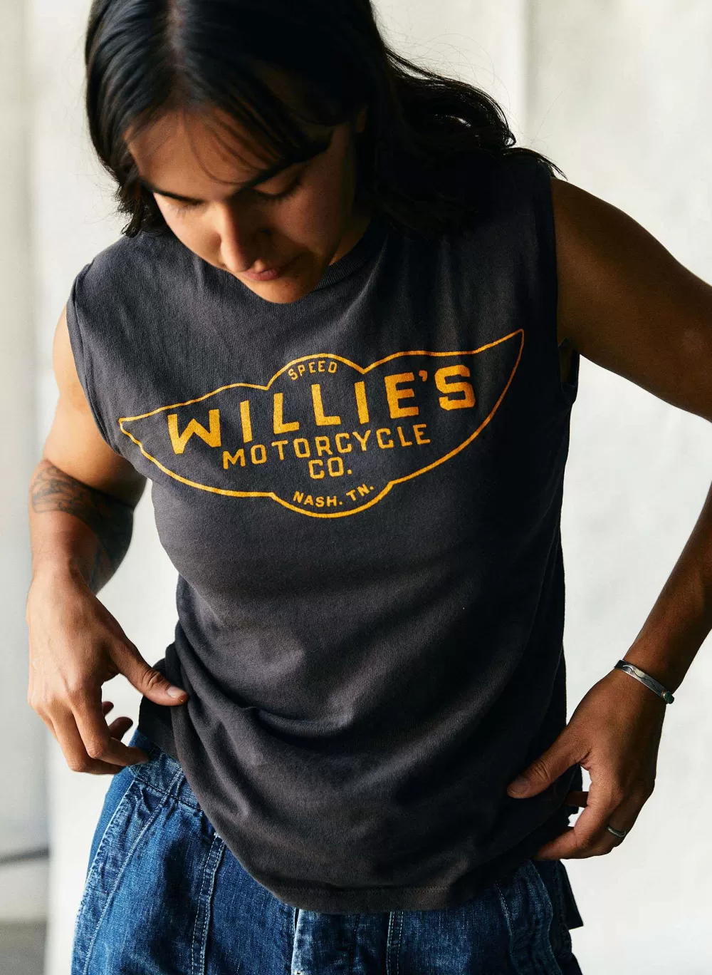 Tees + Tanks^imogene+willie The "Speedshop" Cotton Muscle Tee