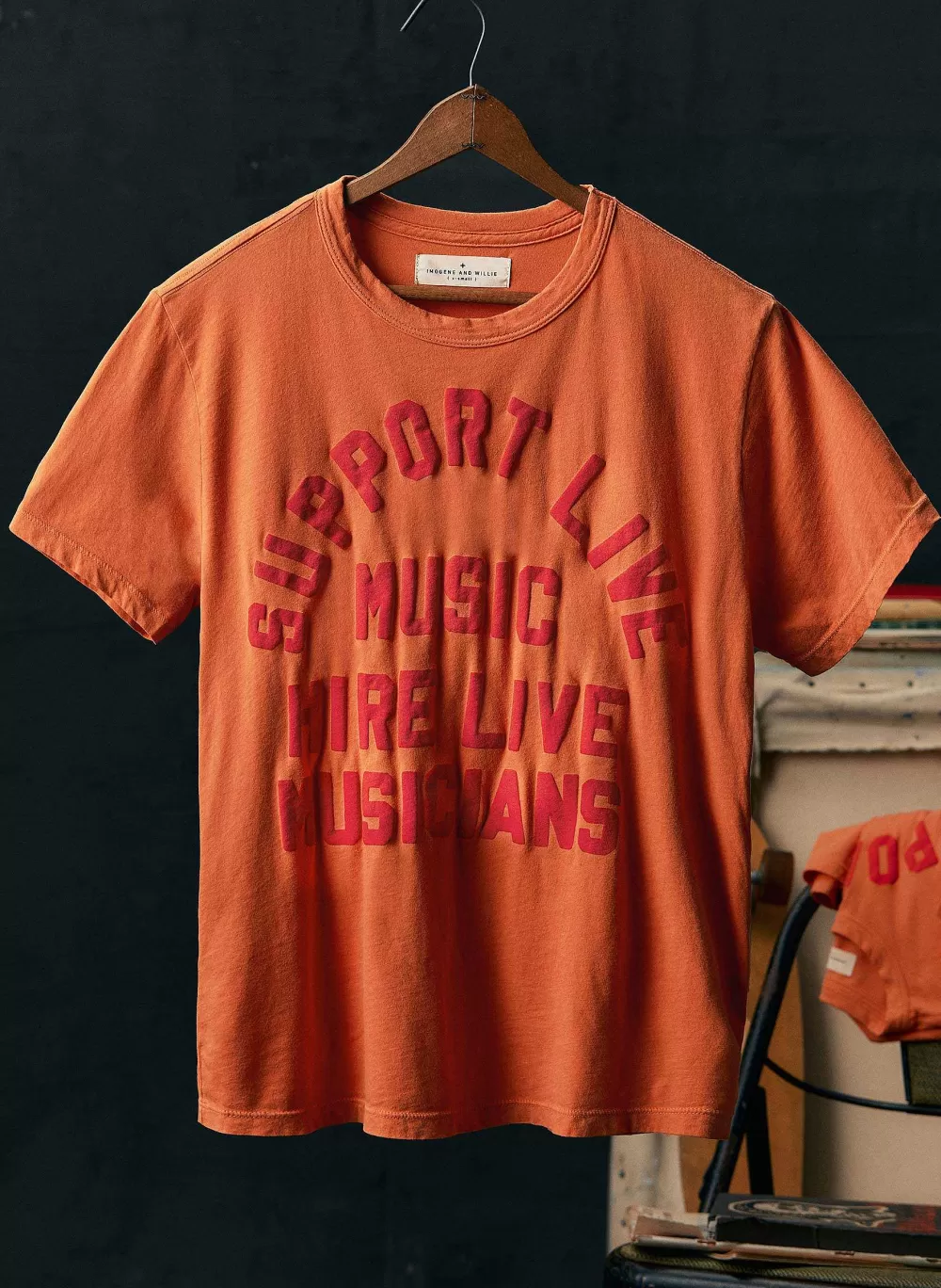 Tees + Tanks^imogene+willie The "Support Live Music" Tee In Orange