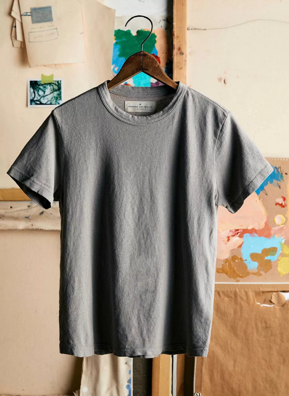 T-Shirts^imogene+willie Washed Grey Knit Midweight Crew