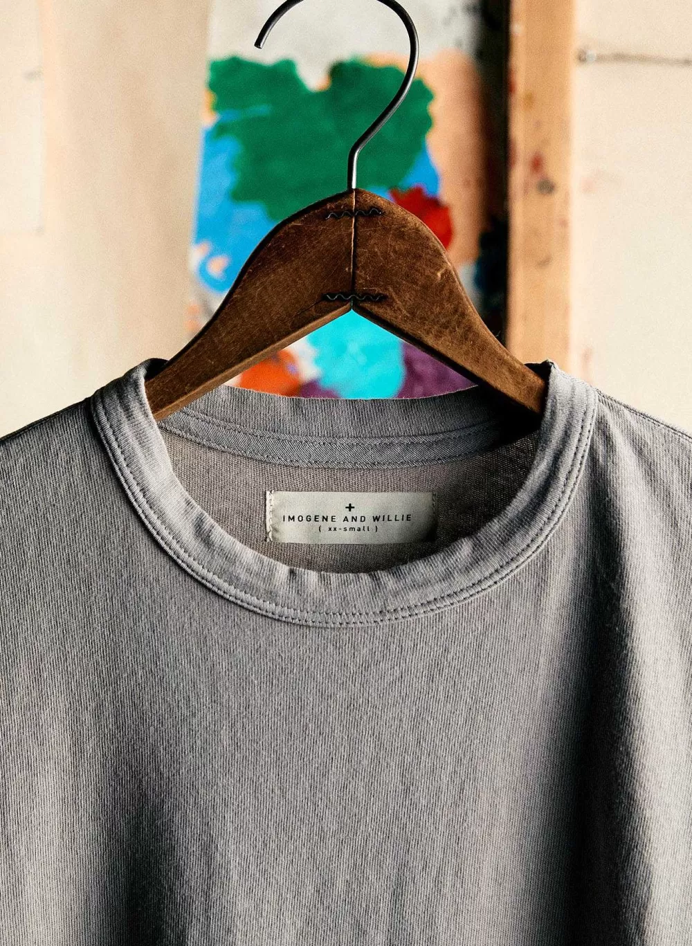 T-Shirts^imogene+willie Washed Grey Knit Midweight Crew